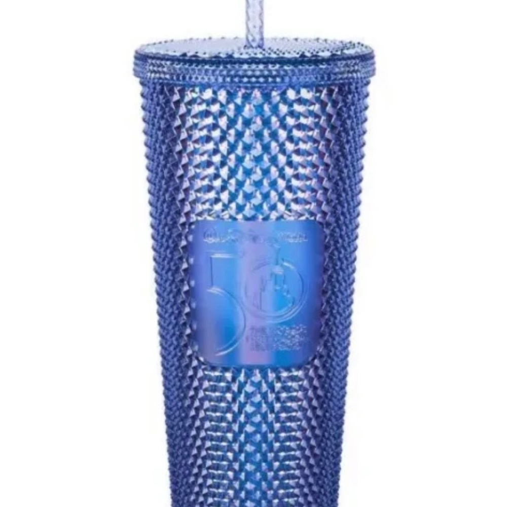 Disney World Parks Starbucks 50th Anniversary Tumbler Cup Blue Purple NWT